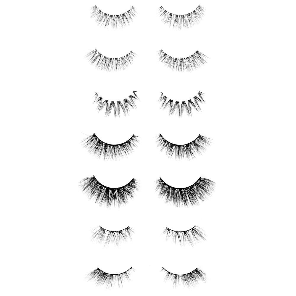 W7 Cosmetics Lash Edit Lash Wardrobe Gift Set False Eyelashes - 7 Piece Reusable Lightweight Natural Look Adhesive Included