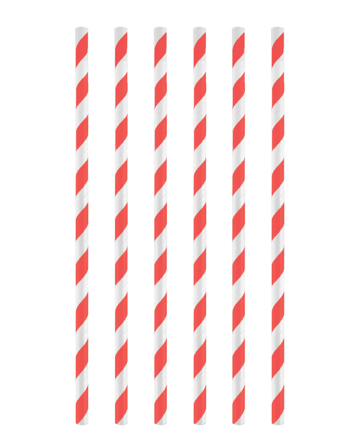 12 Red Stripe Paper Straws