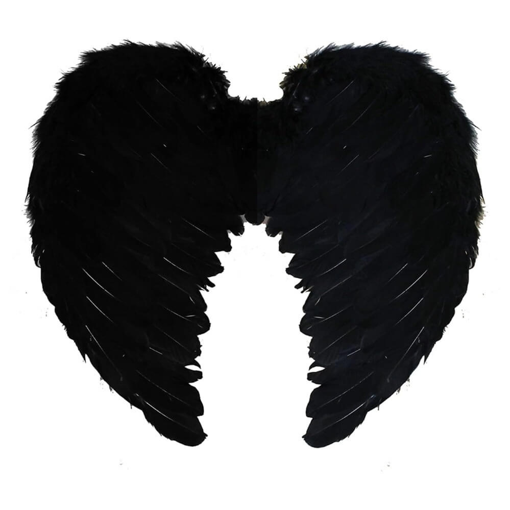 Black Feathered Angel Wings