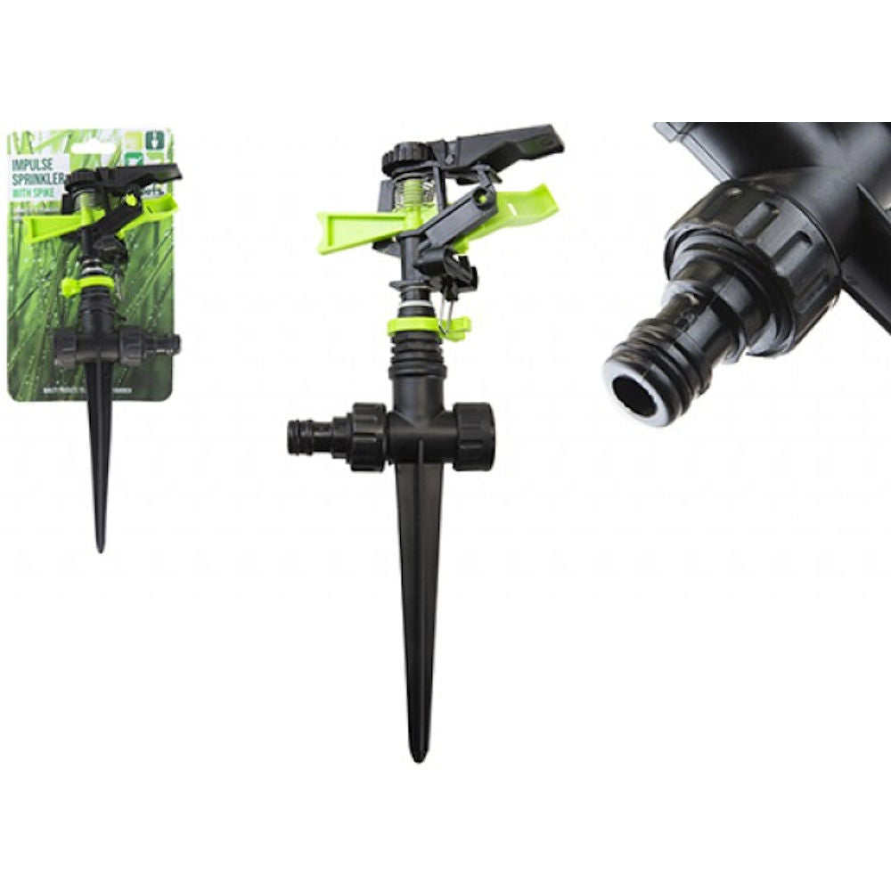 Impulse Sprinkler with Ground Spike - Lawn and Garden Watering Tool