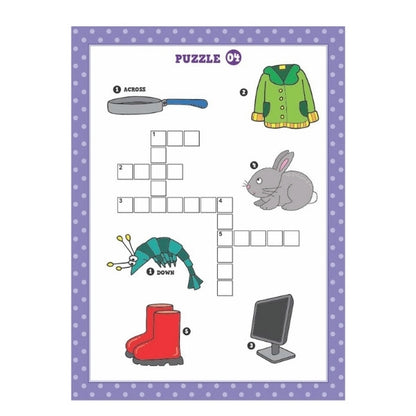 Kids Picture Crossword Puzzle Book - Single Assorted Crossword Puzzles Engaging Children's Entertainment