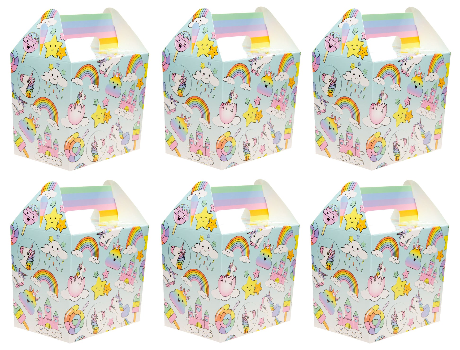 6 Unicorn Party Food Lunch Boxes