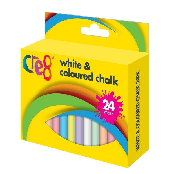 24 White & Coloured Chalks