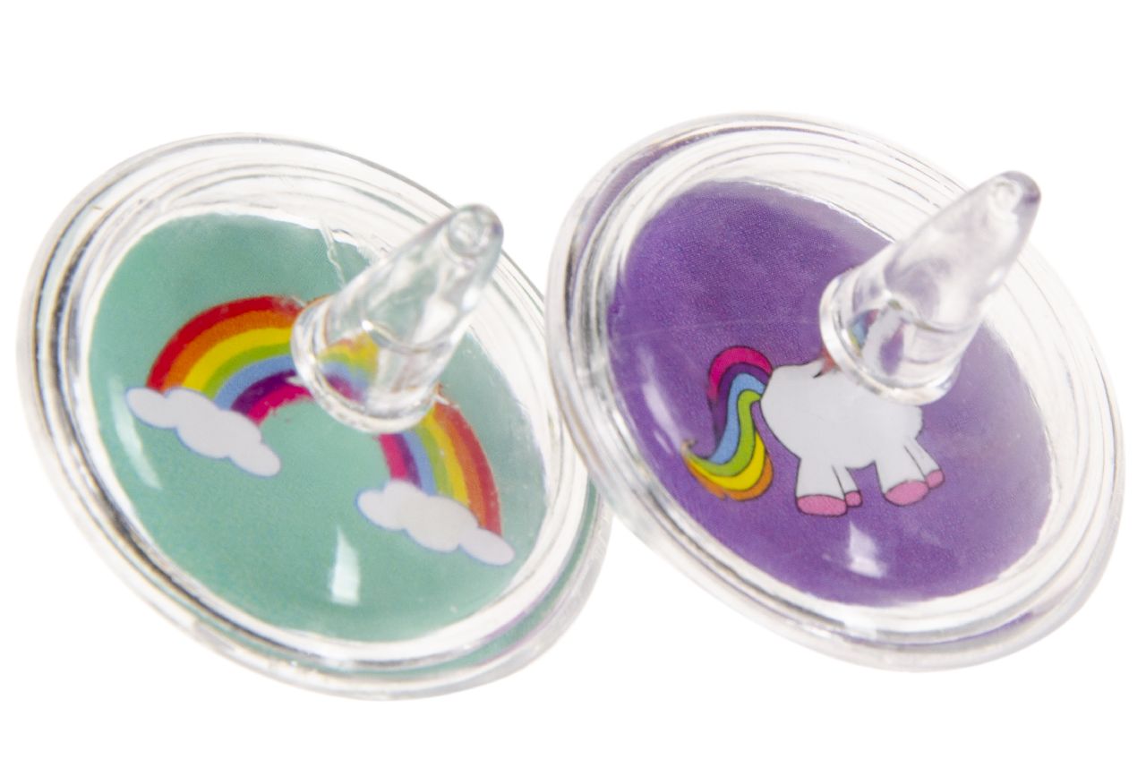 12 Unicorn Spinning Tops