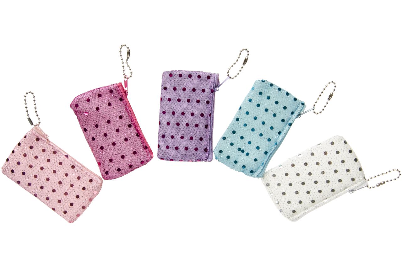 6 Rectangular Mini Glitter Purses