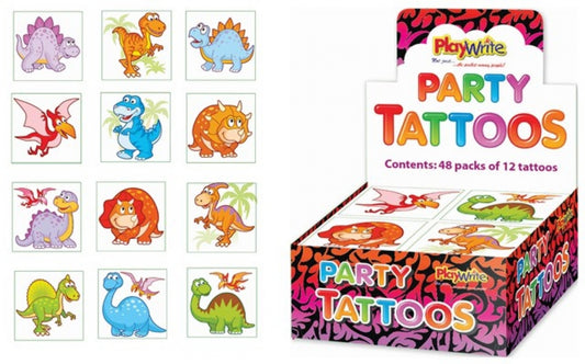 72 Dinosaur Temporary Tattoos