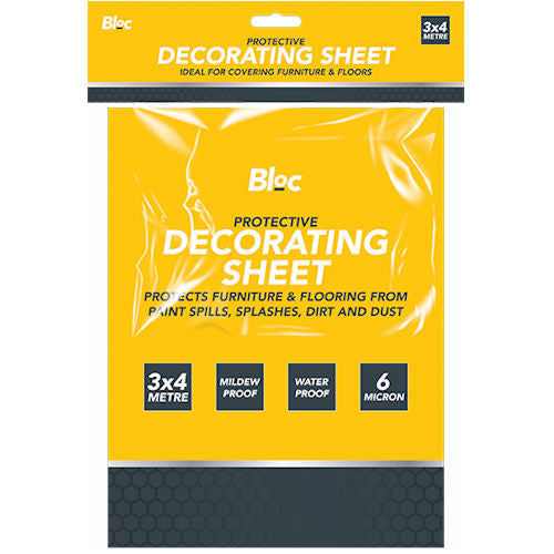 Decorating Sheet - 3m x 4m Protective Plastic Drop Cloth for Painting and Renovation Projects