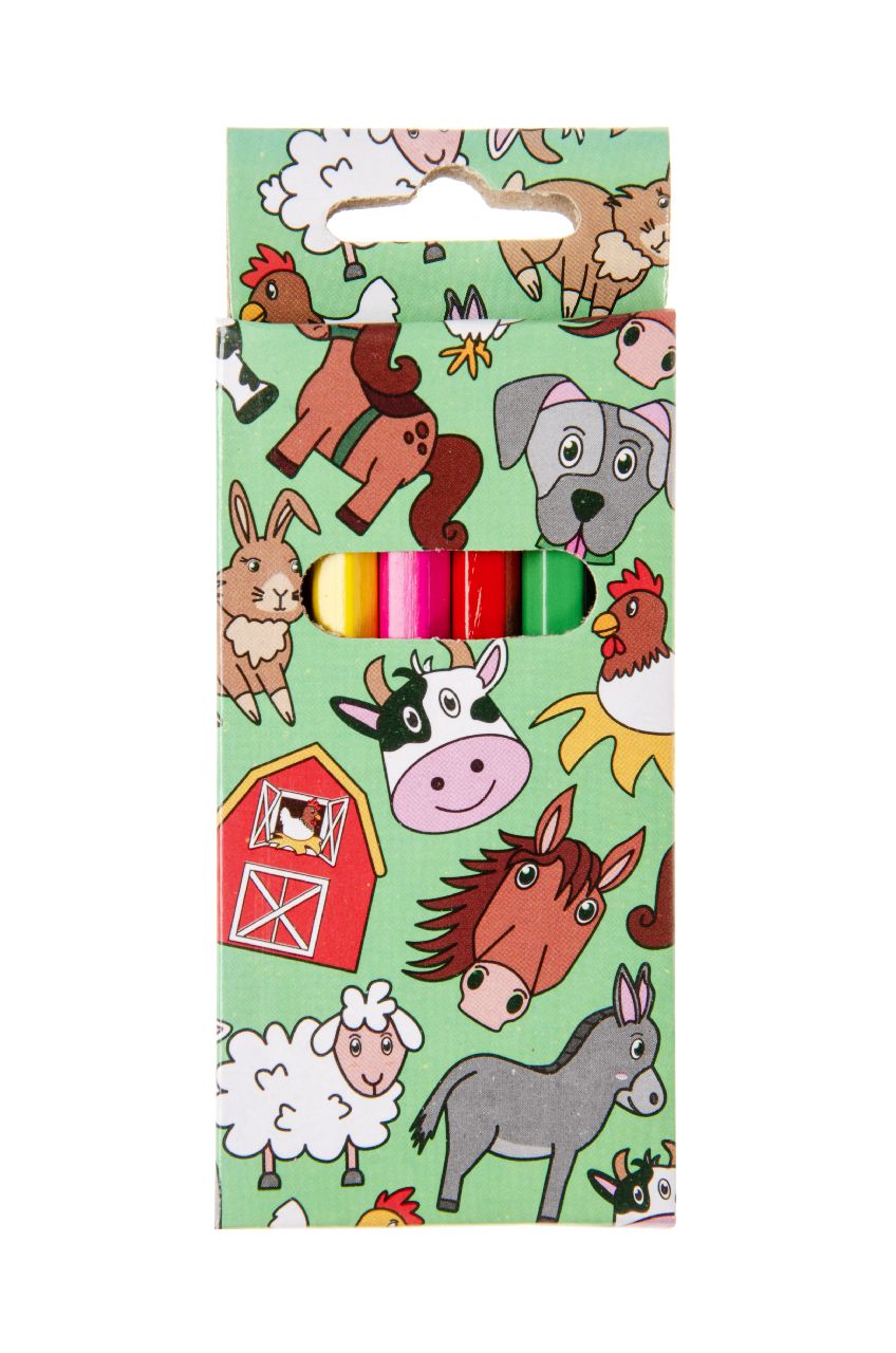 6 Farm Animal Halfsize Colouring Pencils