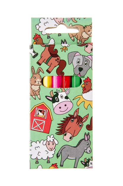 6 Farm Animal Halfsize Colouring Pencils