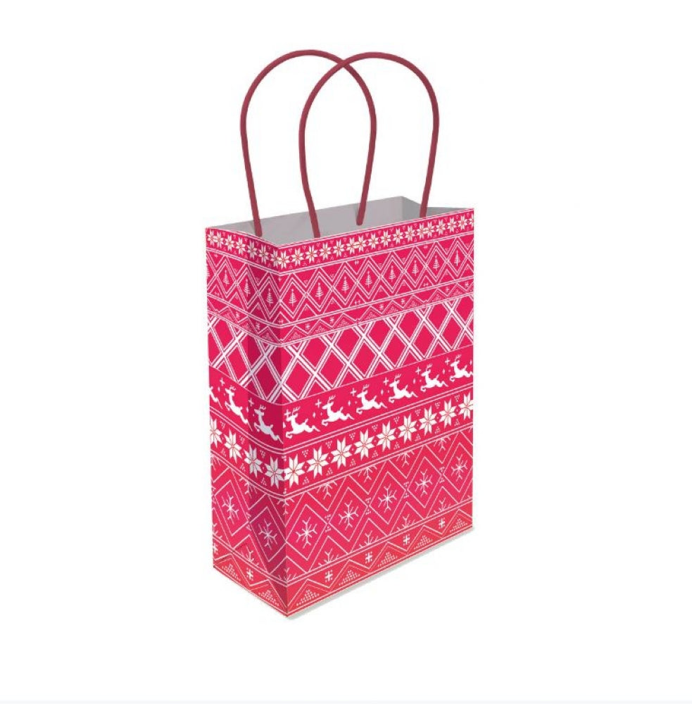 6 Nordic Christmas Paper Handle Bags