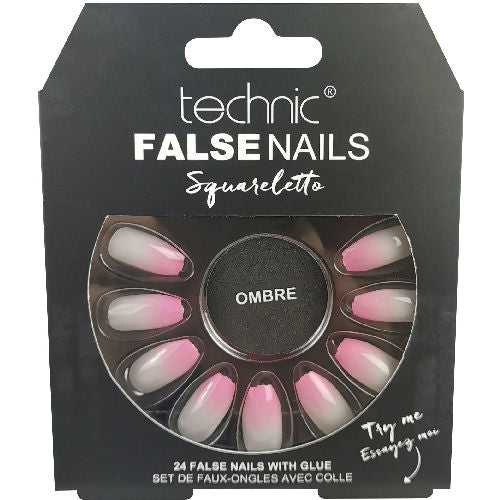 Technic Cosmetics False Nails Stiletto Ombre - Gradient Design Long-Lasting Adhesive Easy Application