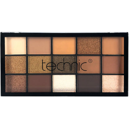 Technic Cosmetics 15 Colour Pressed Pigment Eyeshadow Palette Boujee - Makeup Beauty Glamour Vibrant Shades Palette