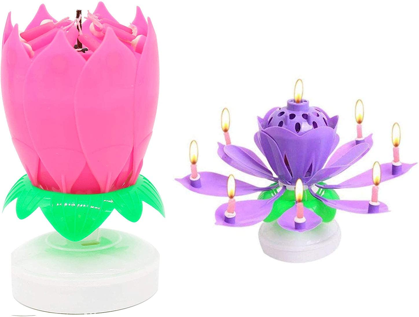 Pink Musical Flower Candle
