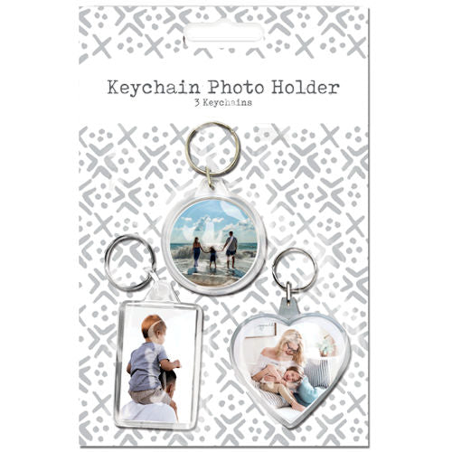 Keychain Photo Holder 3 Pack - Miniature Picture Frames for Personalized Keychains