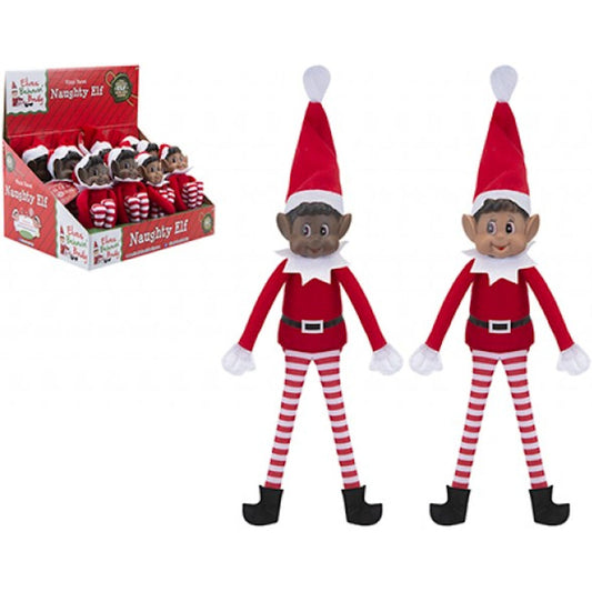 Long Leg Soft Body Boy Elf - Assorted Naughty Elves Character Pranks Christmas Playfulness