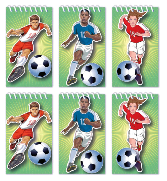 6 Mini Football Spiral Notebooks