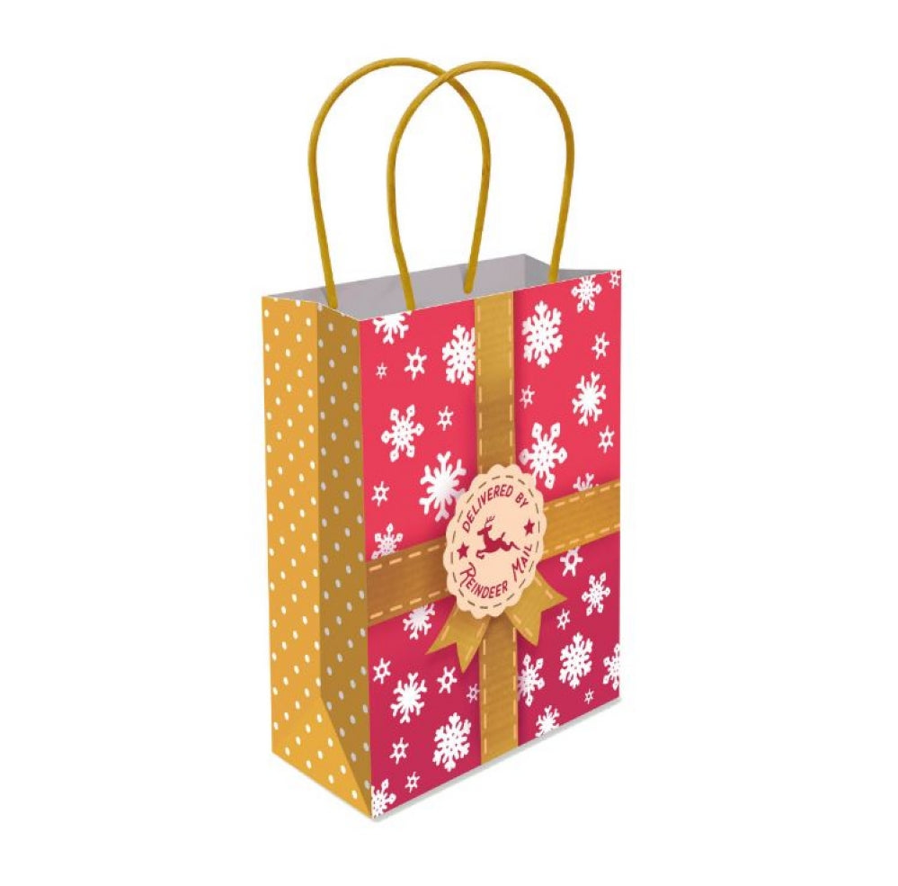 6 Reindeer Mail Paper Handle Bags