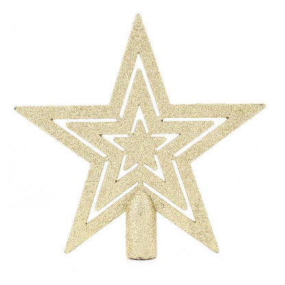 Star Glitter Tree Topper - Gold Christmas Tree Decoration Festive Ornament