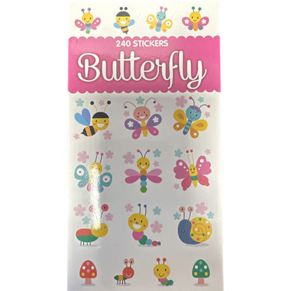 Butterfly Sticker Book - 240 Stickers Fun Designs Reward Stickers Kids Craft Activity