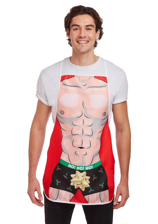 Sexy Male Hunk Christmas Apron