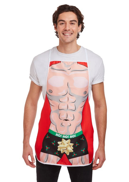 Sexy Male Hunk Christmas Apron