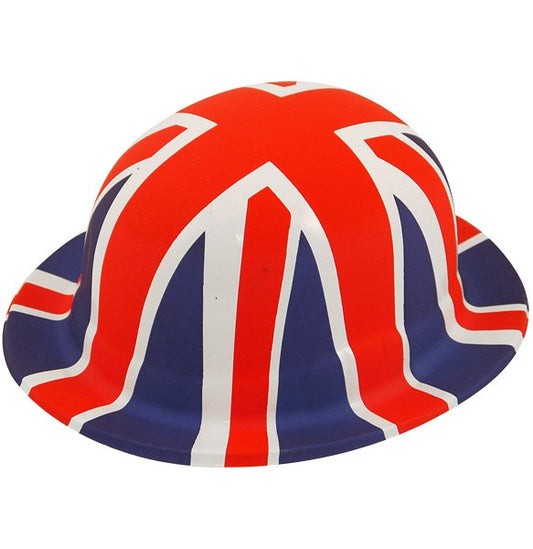 Adult Union Jack Plastic Bowler Hat