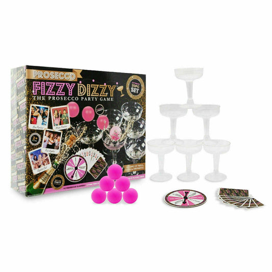 Prosecco Fizzy Dizzy Pong - Christmas Fun Party Game Festive Drinking Entertainment Adults Gathering Hen Night Gift Idea