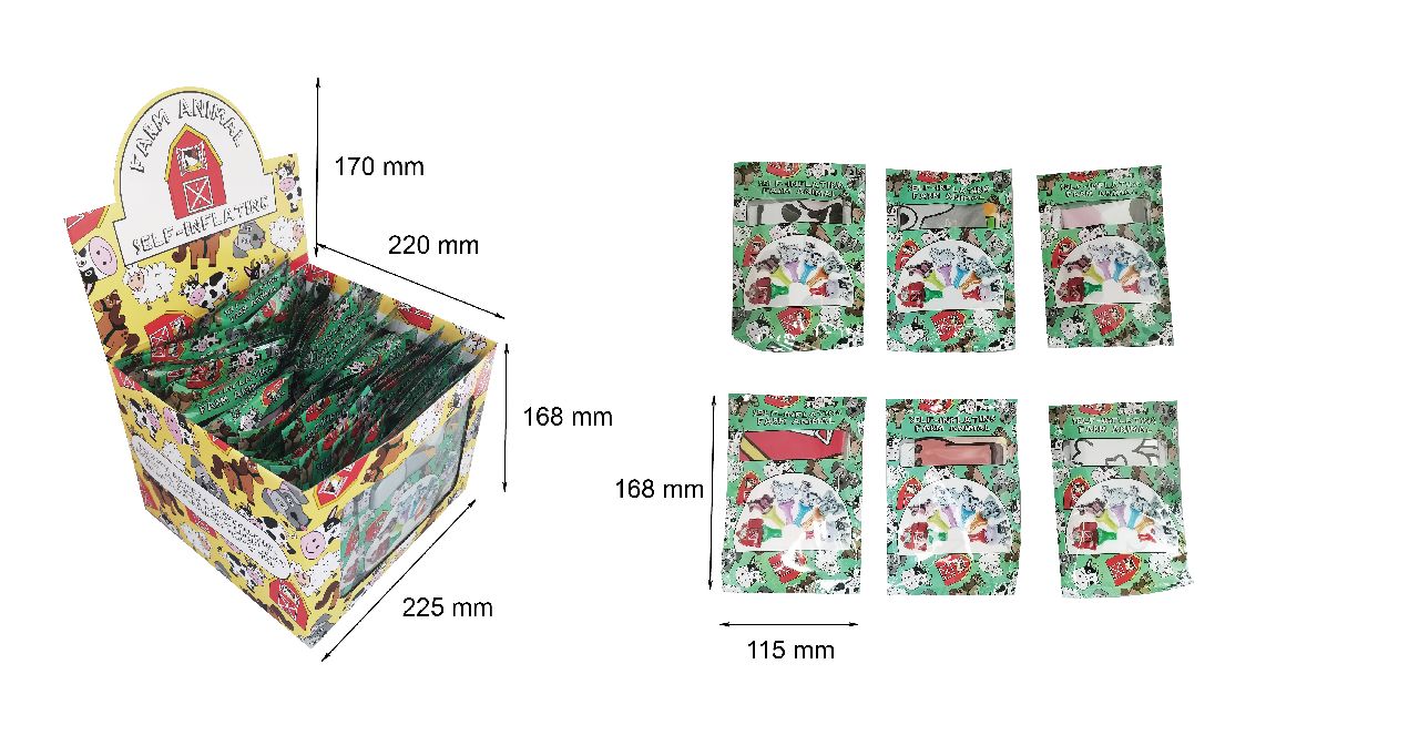 6 Farm Self-Inflating Handheld Balloons