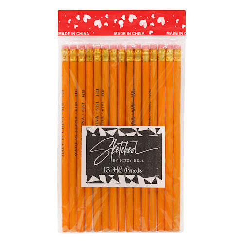 HB Pencils - 15 Pack School Writing Drawing Sketching Stationery