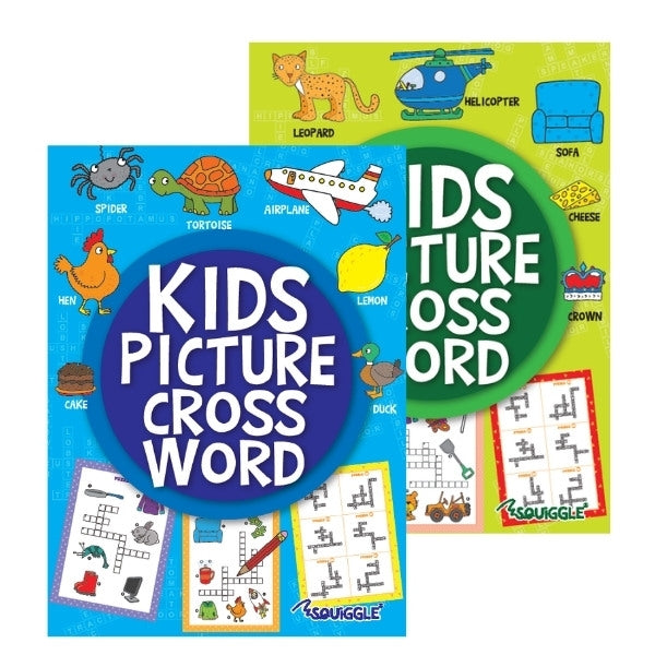 Kids Picture Crossword Puzzle Book - Single Assorted Crossword Puzzles Engaging Children's Entertainment