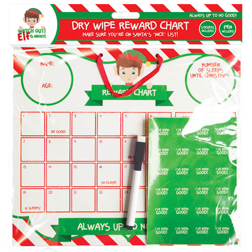 Elf Reward Chart Set - Festive Holiday Behaviour Tracker Children's Christmas Countdown