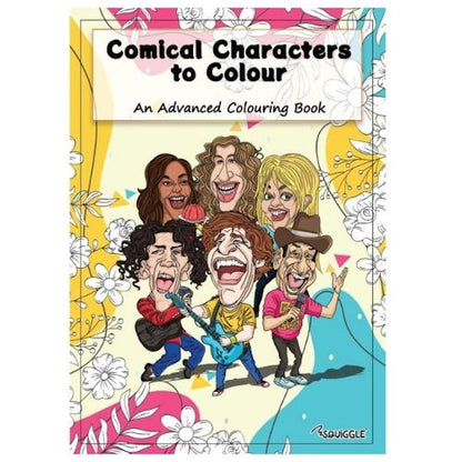 A4 Comical Characters Advanced Colouring Book - Amusing Designs High Quality Paper Relaxing Art Therapy