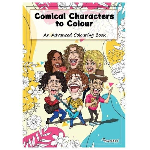 A4 Comical Characters Advanced Colouring Book - Amusing Designs High Quality Paper Relaxing Art Therapy