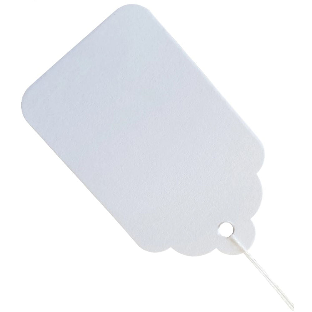 Pre Strung White Tags - 100 Pack Durable Labelling Craft Supplies Stationery Organization
