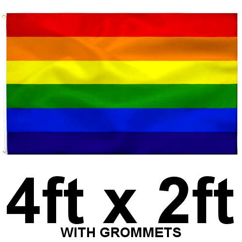 Rainbow Pride Flag With Grommets - 52" x 31" LGBTQ+ Pride Outdoor Banner