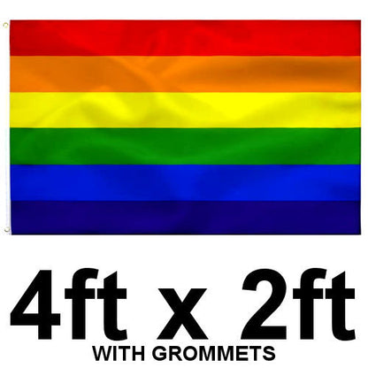 Rainbow Pride Flag With Grommets - 52" x 31" LGBTQ+ Pride Outdoor Banner