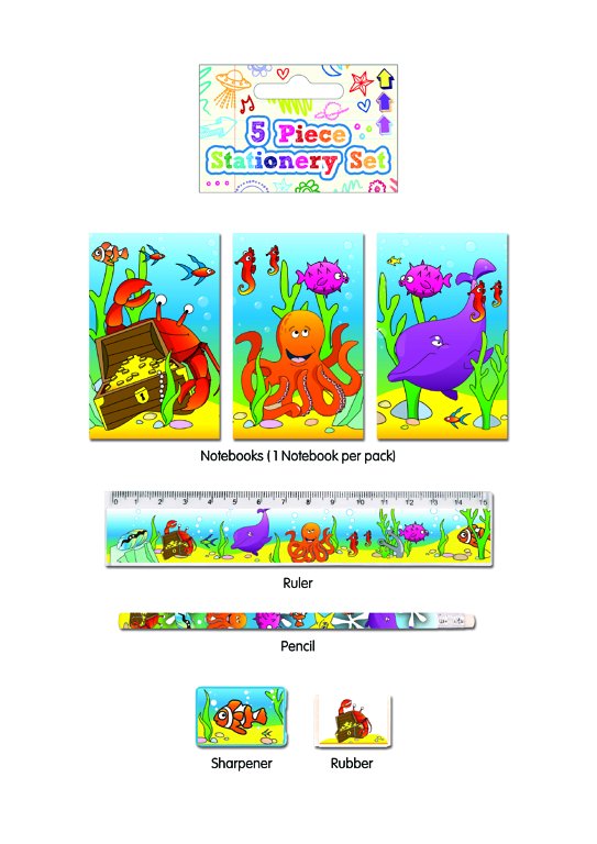 Sealife 5 Piece Stationery Set