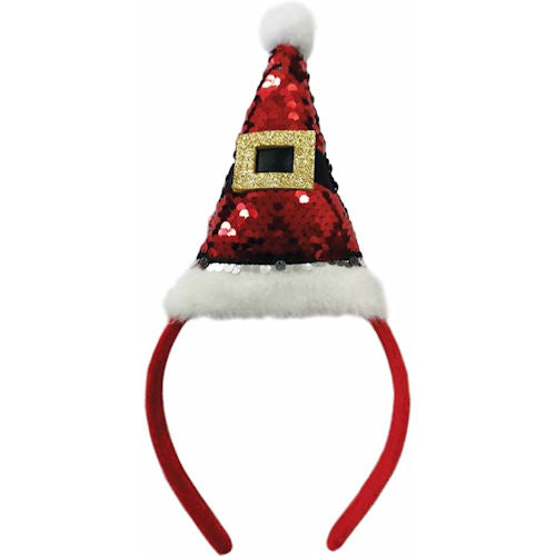 Sequin Santa Belt Hat Headband
