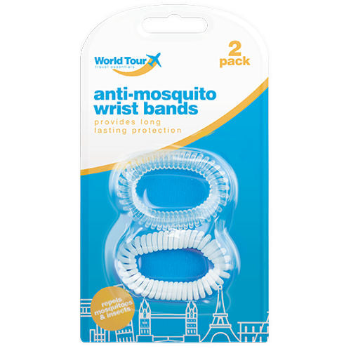 Travel Anti Mosquito Wrist Bands - 2 Pack Insect Repellent Bracelet Outdoor Camping Hiking Protection Bug Bite Guard