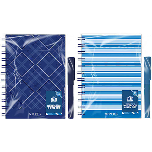 Father's Day A5 Notebook & Pen Set - Assorted Festive Holiday Stationery Dad Celebration Theme