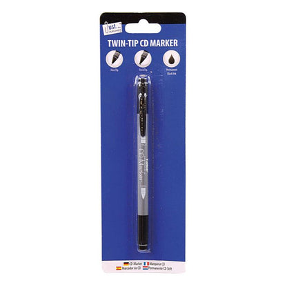 Twin Tip CD DVD Marker Pen - Permanent Fine Broad Point Writing Labelling