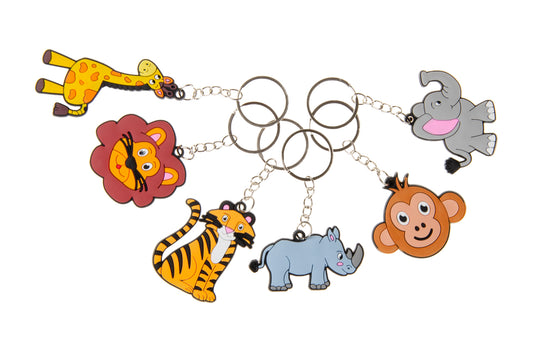 6 Wild Animal Keychains