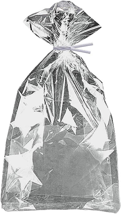 10 Silver Foil Cellophane Gift Bags