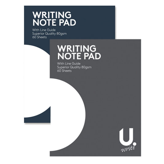 Plain Writing Pad - 60 Pages 13.5cm x 17.5cm Blank Pages Writing Sketching Compact Size High Quality Paper