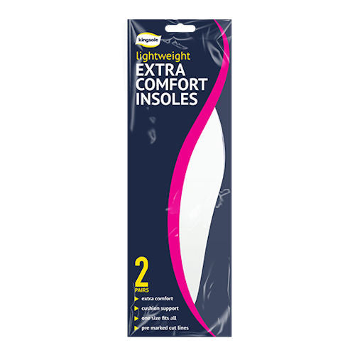 Extra Comfort Insoles 2 Pairs - Cushioned Shoe Inserts for Enhanced Support and Comfort