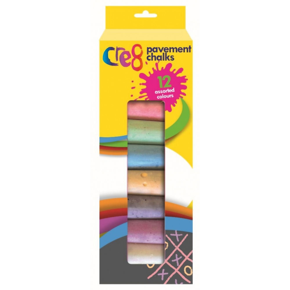 12 Jumbo Coloured Pavement Chalks
