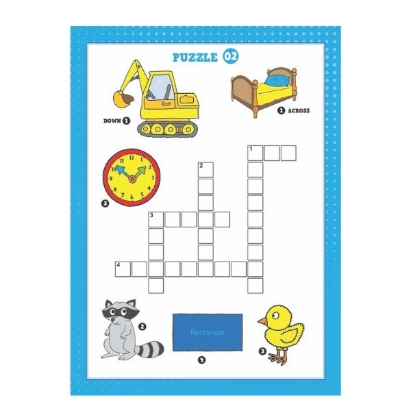 Kids Picture Crossword Puzzle Book - Single Assorted Crossword Puzzles Engaging Children's Entertainment