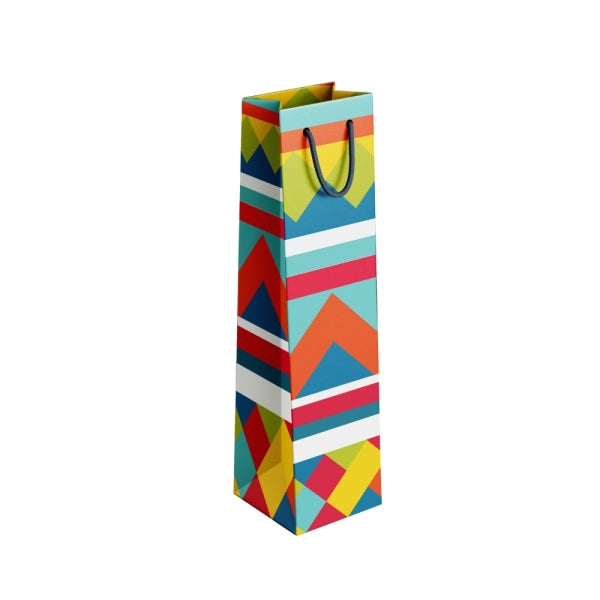 Colourful Patterned Bottle Gift Bag