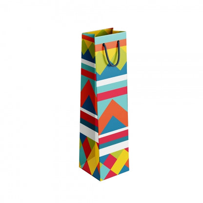 Colourful Patterned Bottle Gift Bag