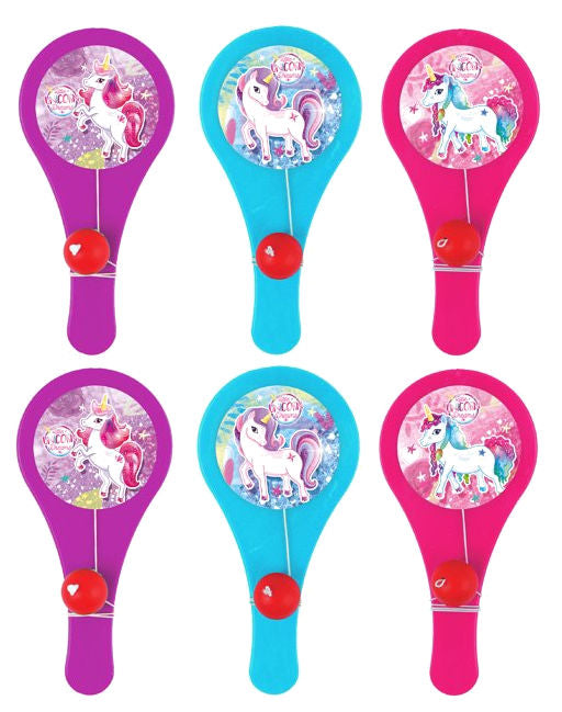 6 Unicorn Plastic Paddle Bats